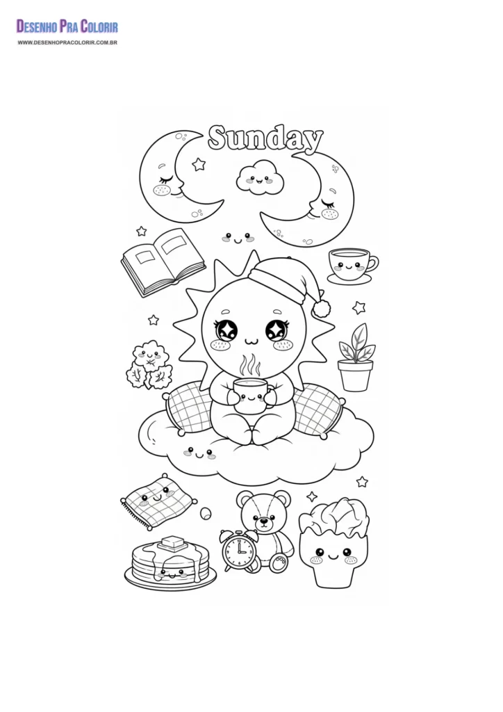 Desenho Para Colorir Kawaii