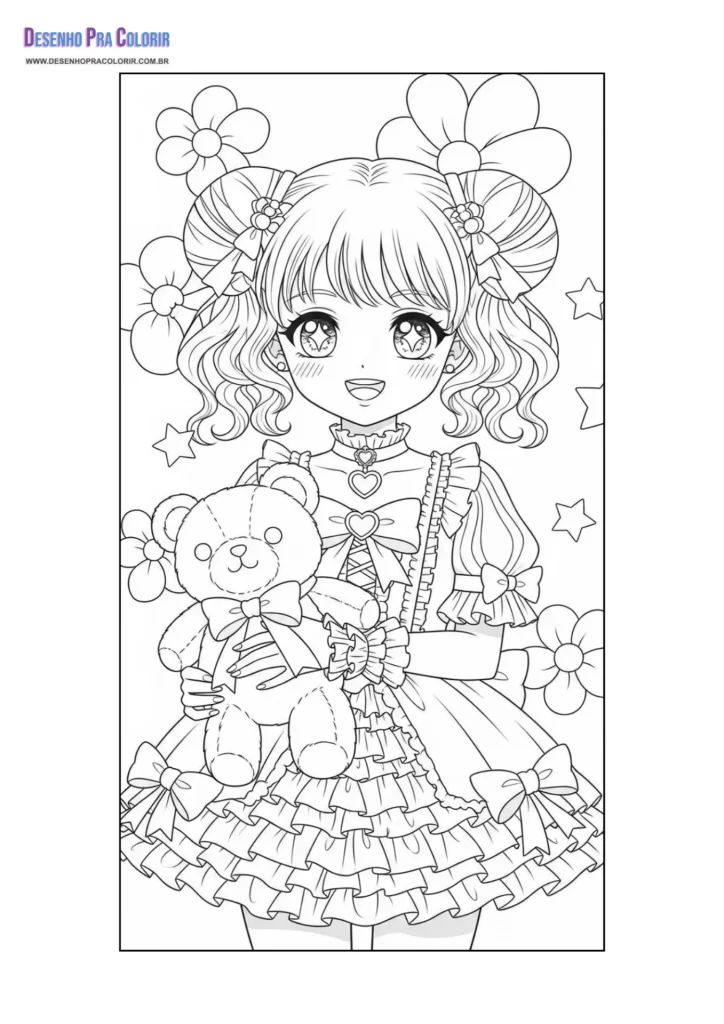 Desenho Para Colorir Kawaii