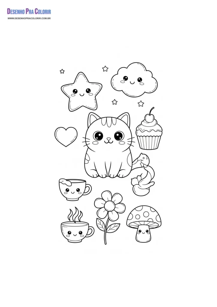 Desenho Para Colorir Kawaii