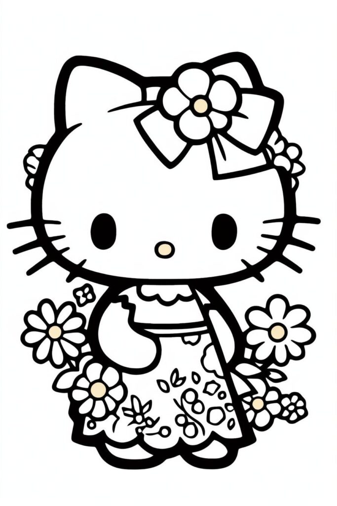 hello kitty para colorir