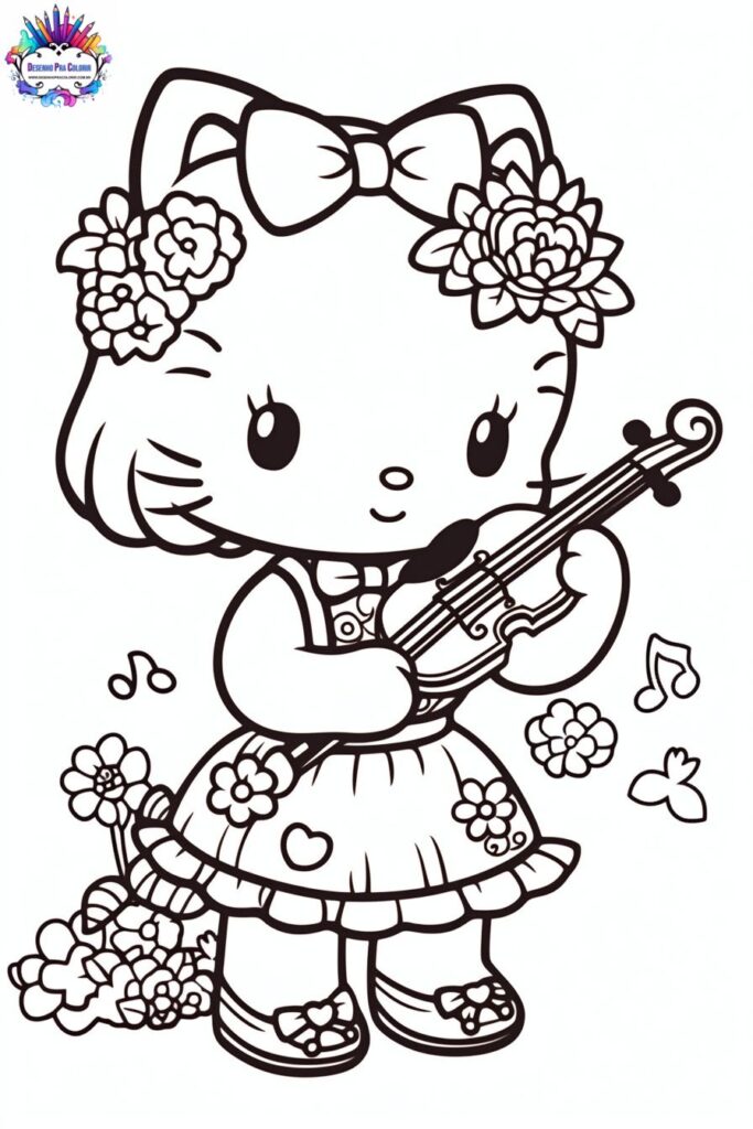 desenho hello kitty para colorir