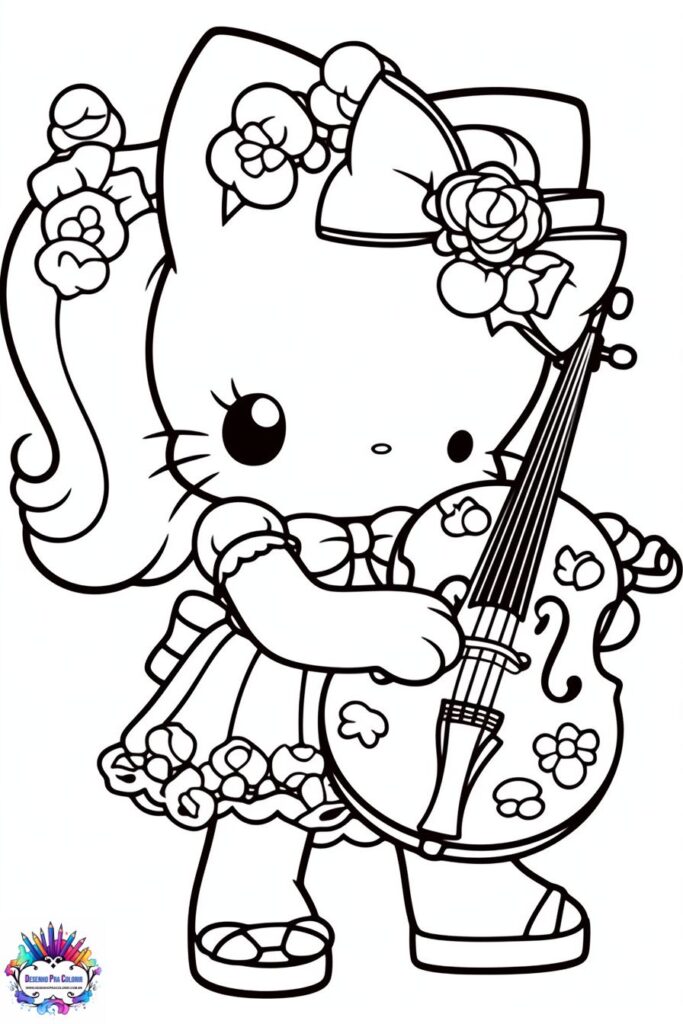 desenho hello kitty para colorir