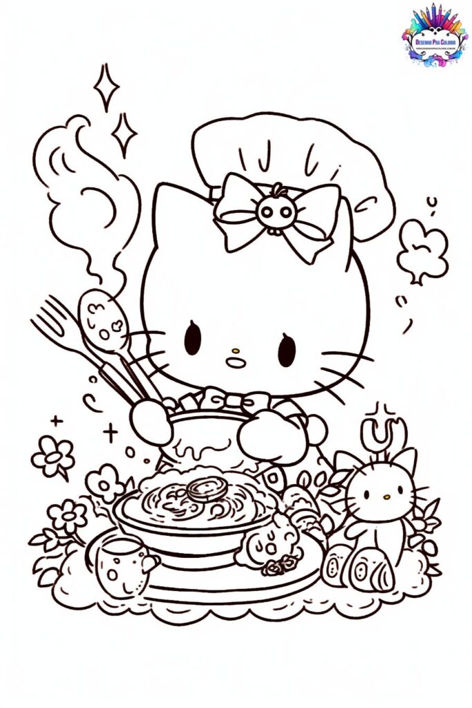 desenhos hello kitty para colorir