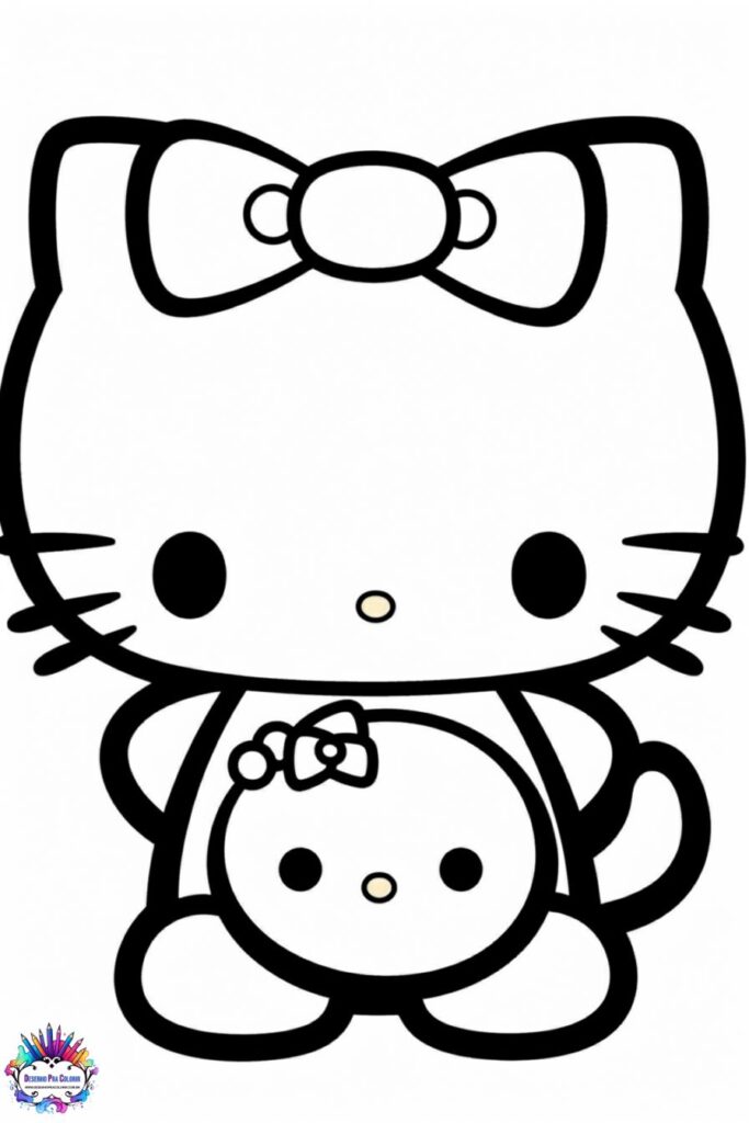 desenho hello kitty para colorir