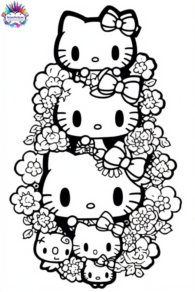 desenho hello kitty para colorir