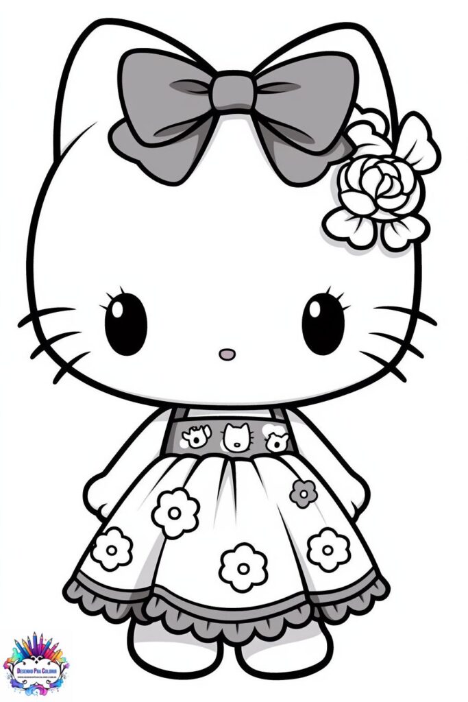hello kitty para colorir