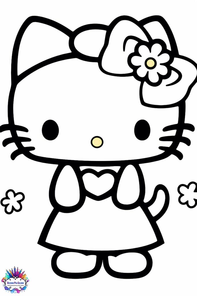 desenho hello kitty para colorir