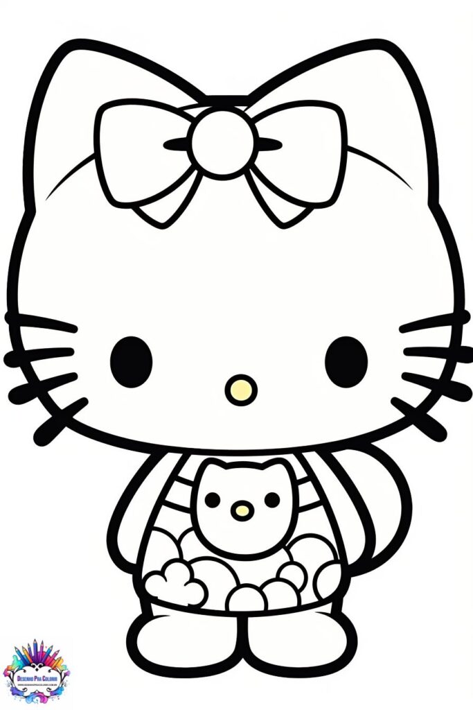 desenho hello kitty para colorir