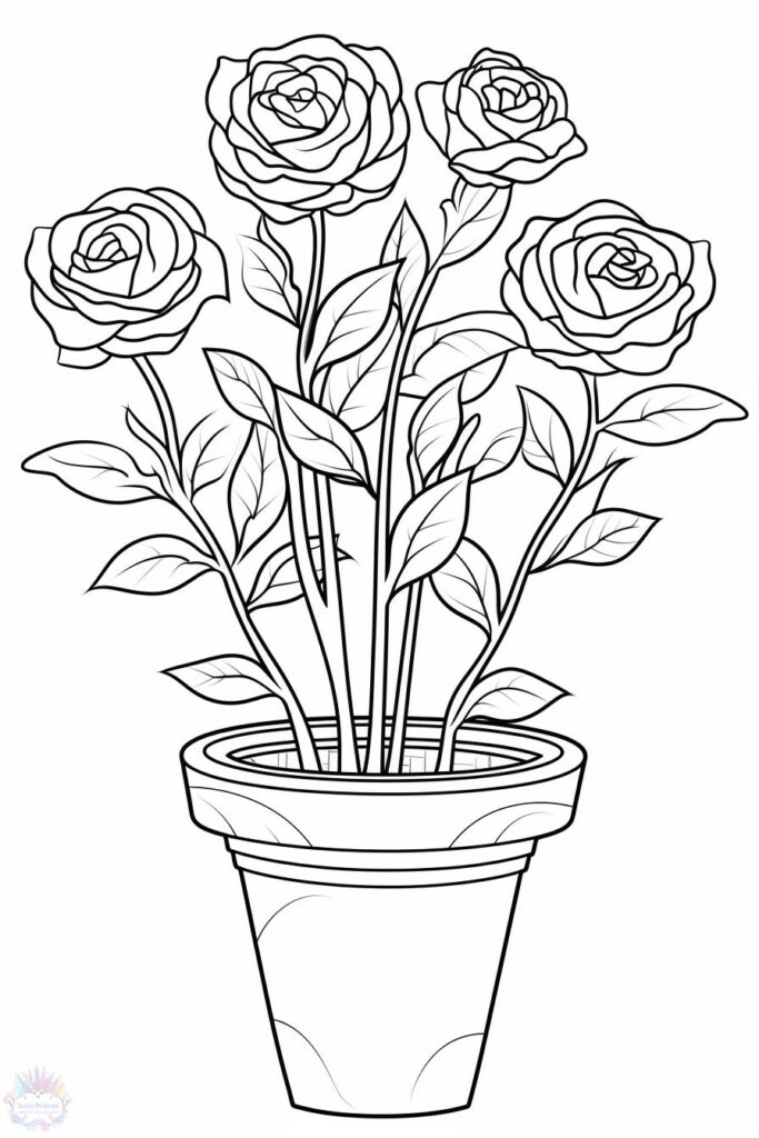 Rosa Para Colorir