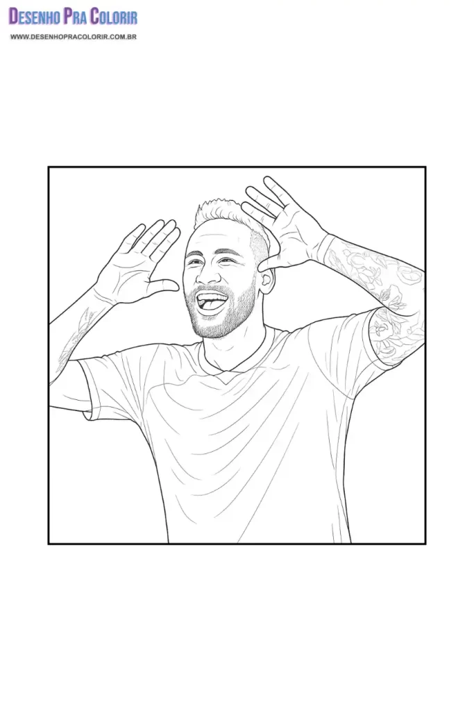 Desenho do Neymar Para Colorir