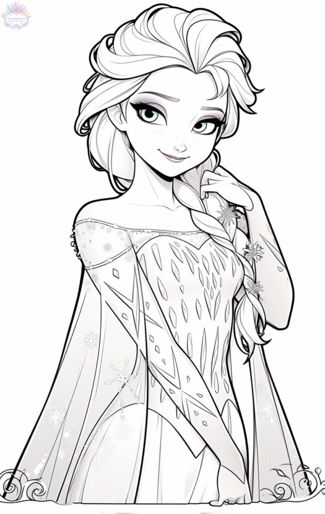 Desenho Para Colorir Princesa Elsa