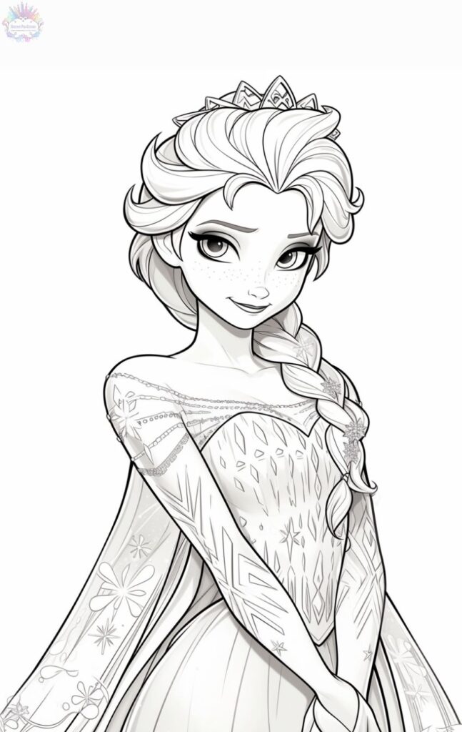 Desenho Para Colorir Princesa Elsa