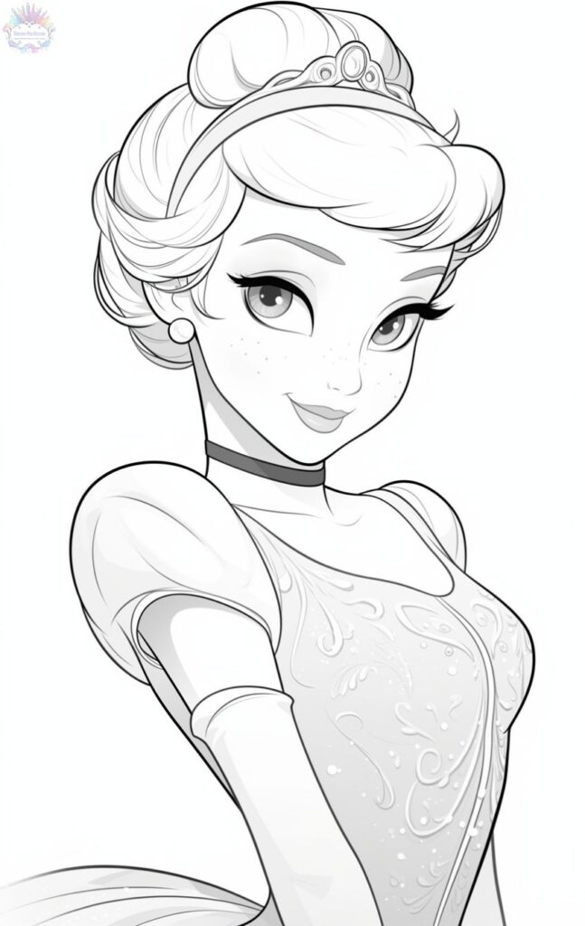 Desenho Para Colorir Princesa Cinderela