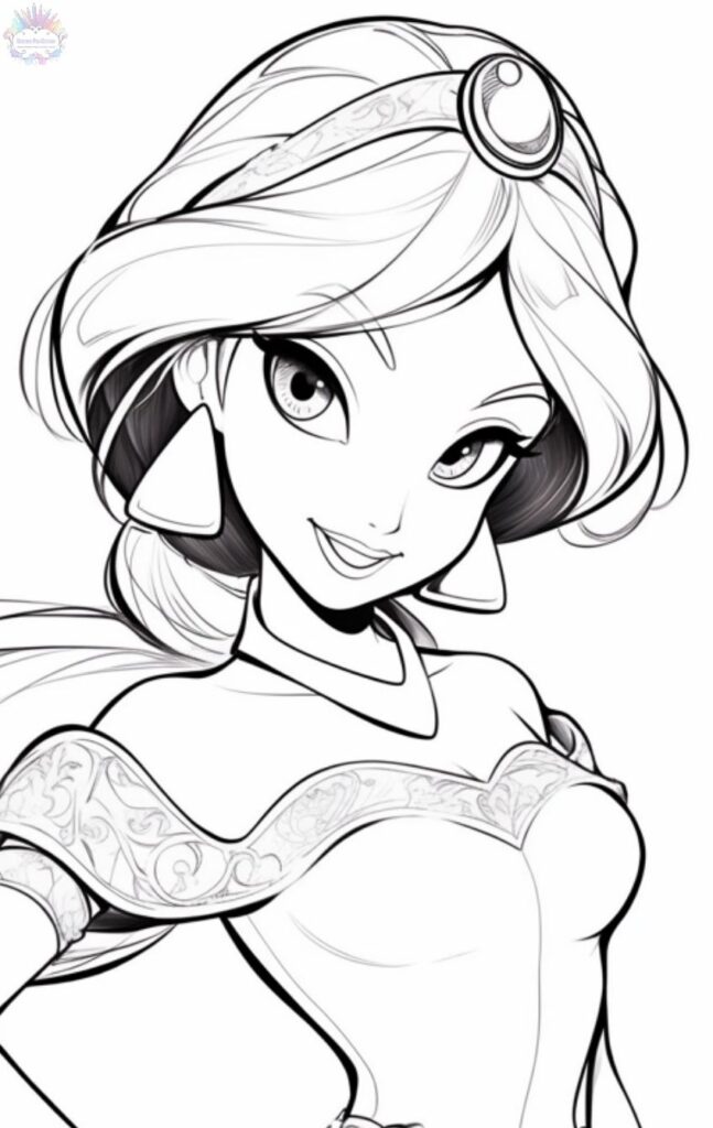 Desenho Para Colorir Princesa Jasmine