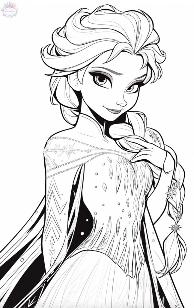 Desenho Para Colorir Princesa Elsa
