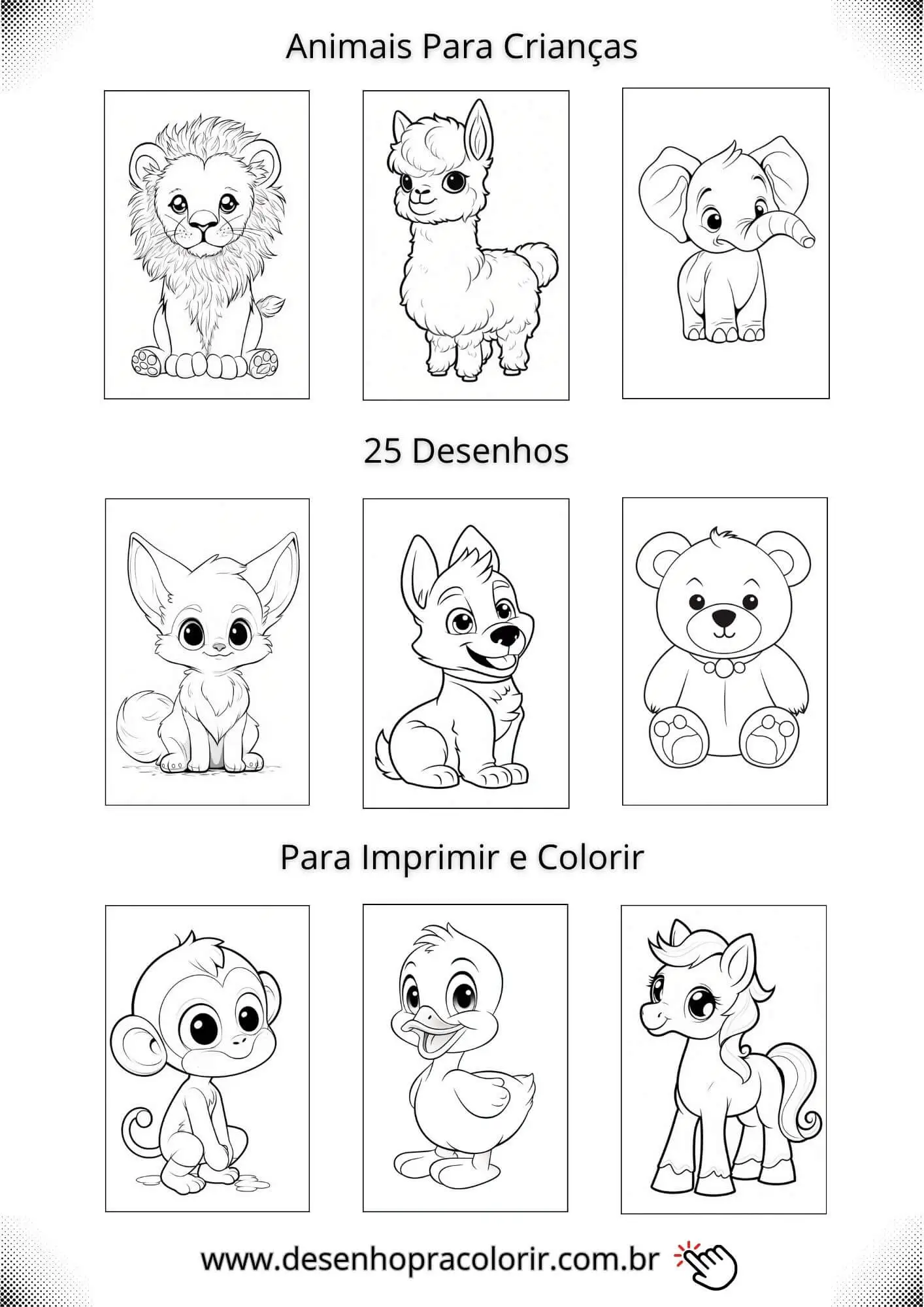 Desenhos Para Colorir e Imprimir PDF Animais Para Crianças