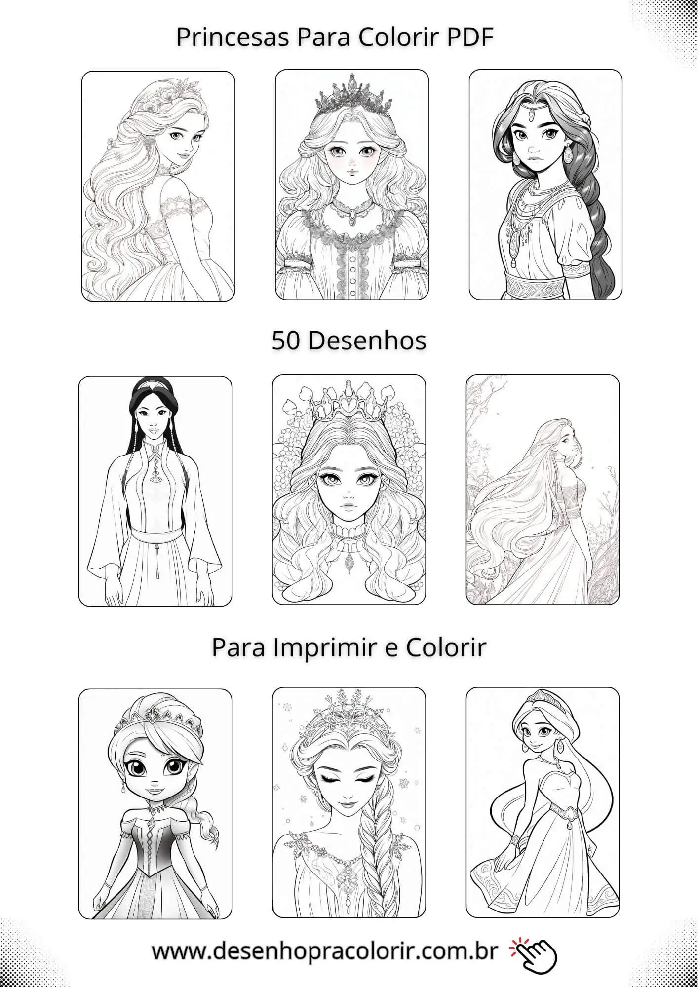 desenhos para colorir e imprimir pdf princesas