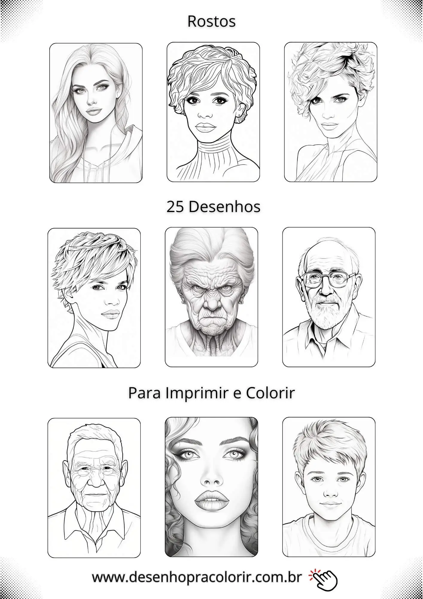 desenhos para colorir e imprimir pdf rostos