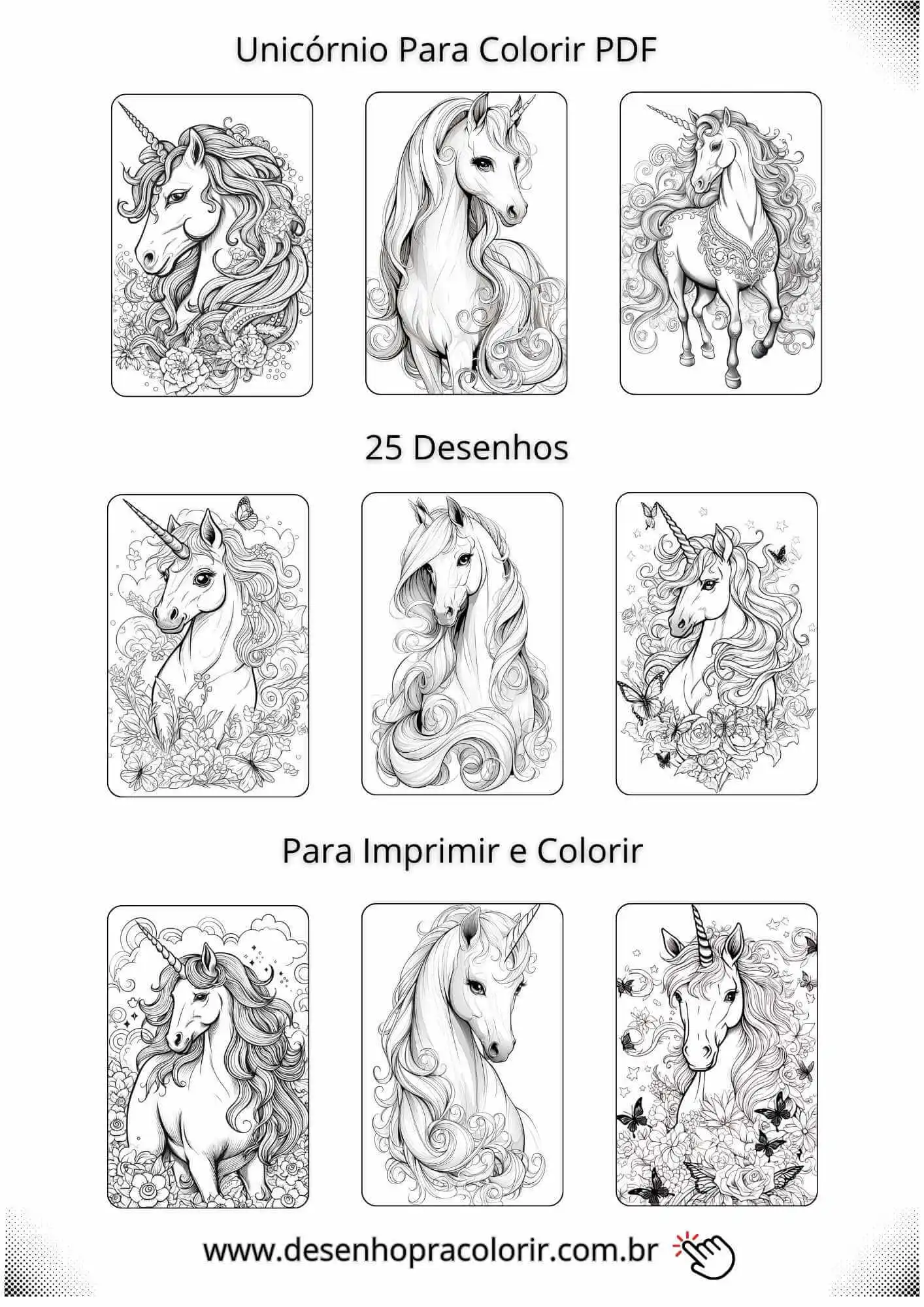 unicornio para colorir pdf