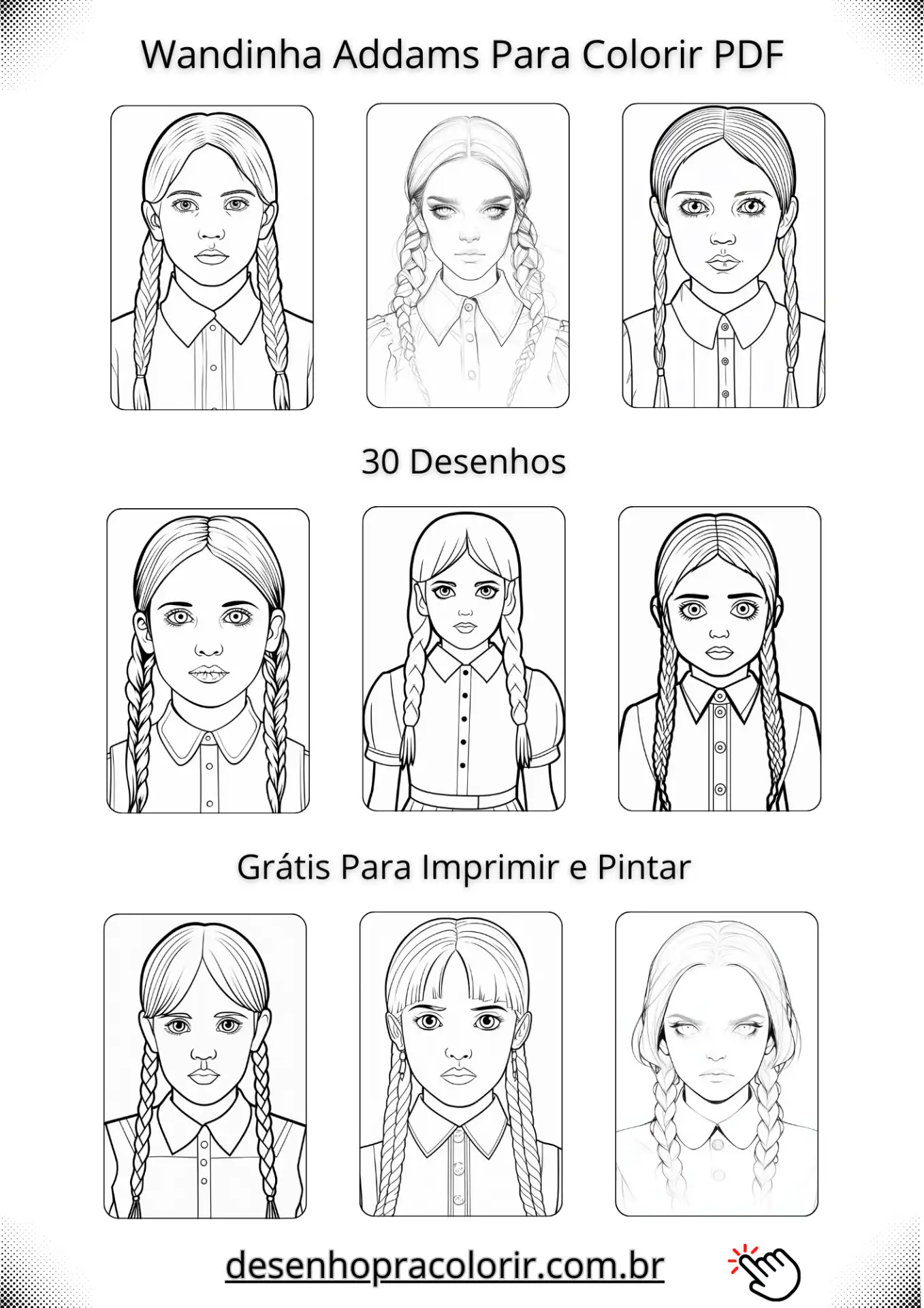 Wandinha Addams Para Colorir PDF