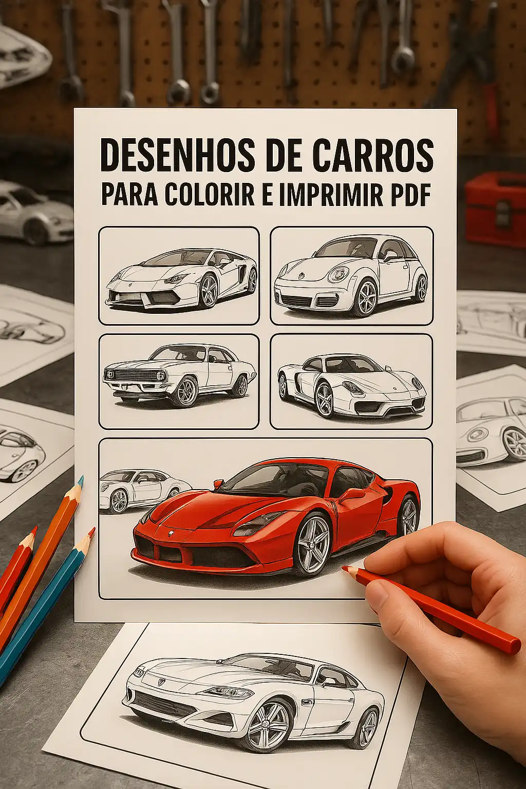 Desenhos de Carros Para Colorir e Imprimir PDF