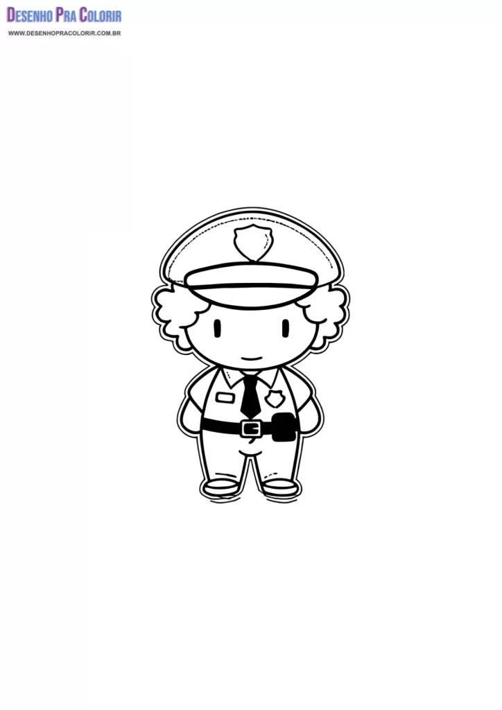 Policial Para Colorir