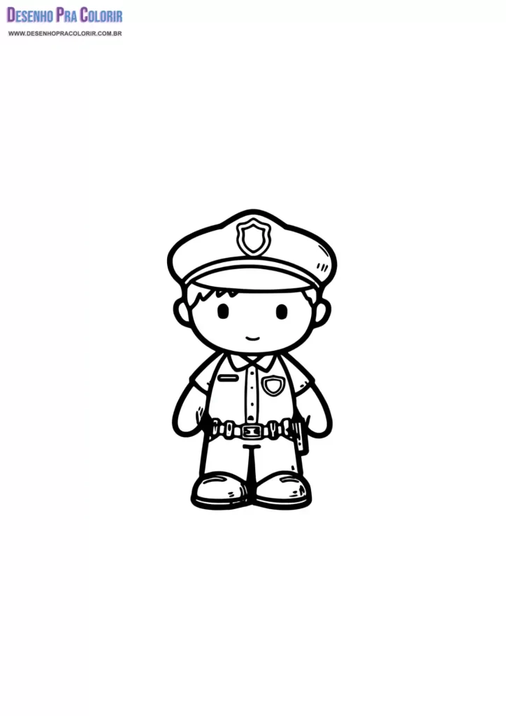 Policial Para Colorir