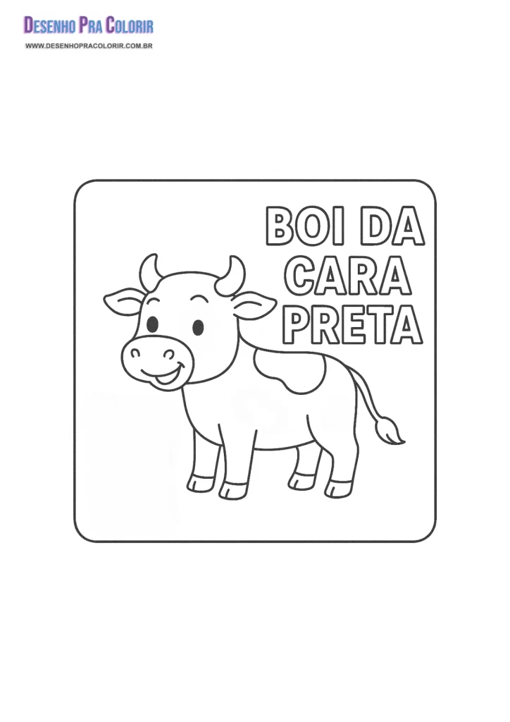 Boi da Cara Preta Para Colorir