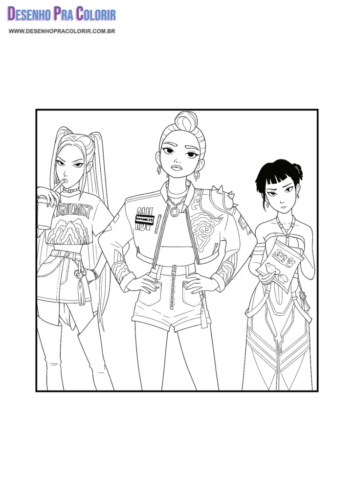 Guerreiras do K-POP Para Colorir