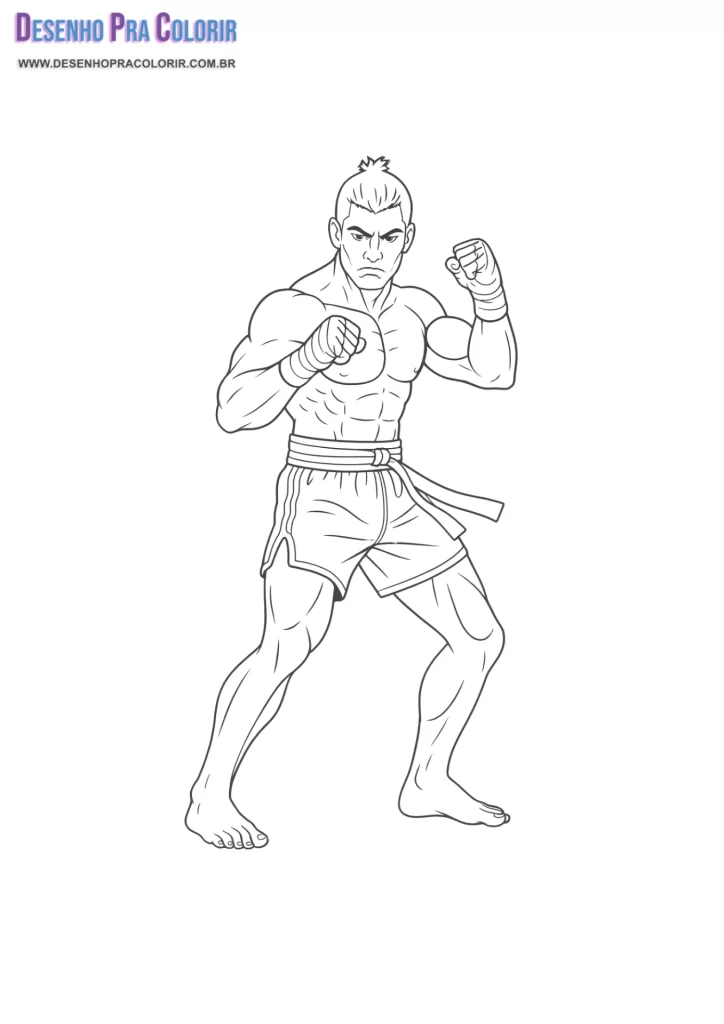 Lutador Para Colorir