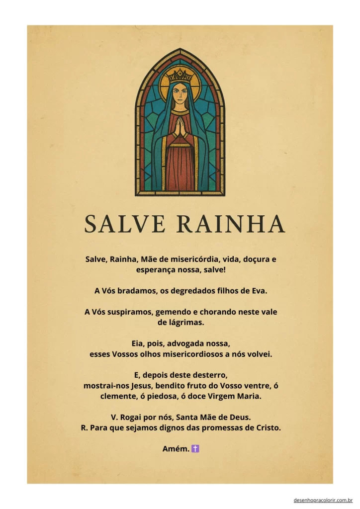 Oração Salve Rainha Completa Para Imprimir