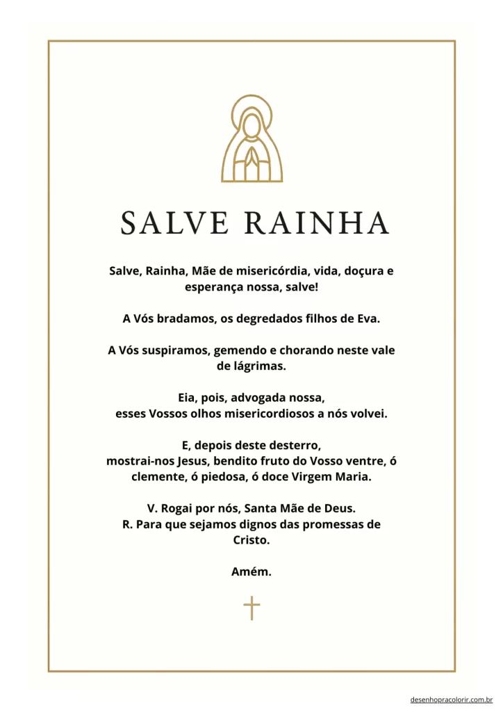 Oração Salve Rainha Completa Para Imprimir
