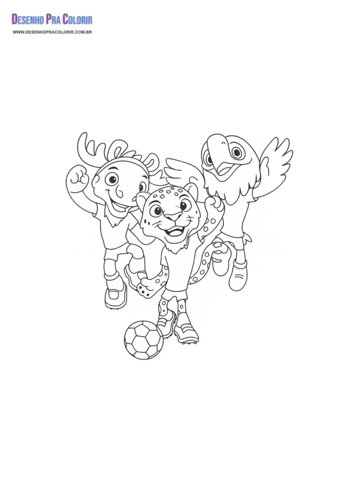 Mascotes Da Copa Do Mundo Para Colorir