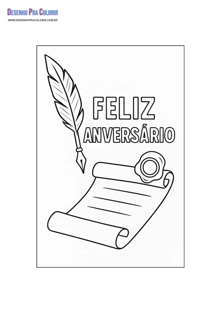 Feliz Aniversário Para Colorir
