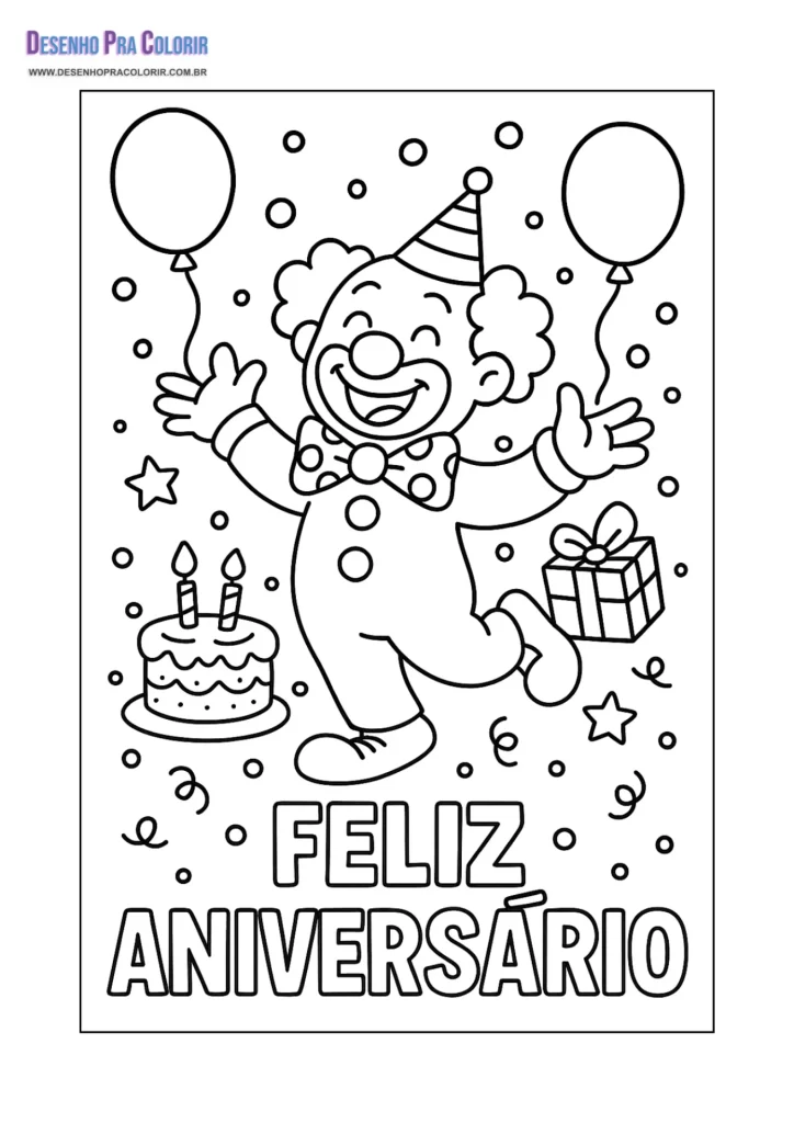 Feliz Aniversário Para Colorir