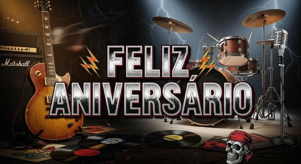 Feliz Aniversário Para Imprimir Rock