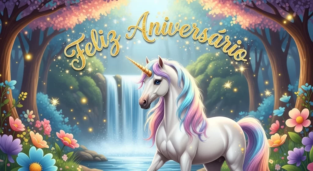Feliz Aniversário Para Imprimir unic[ornio