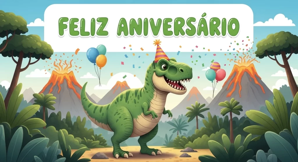 Feliz Aniversário Para Imprimir Dinossauro