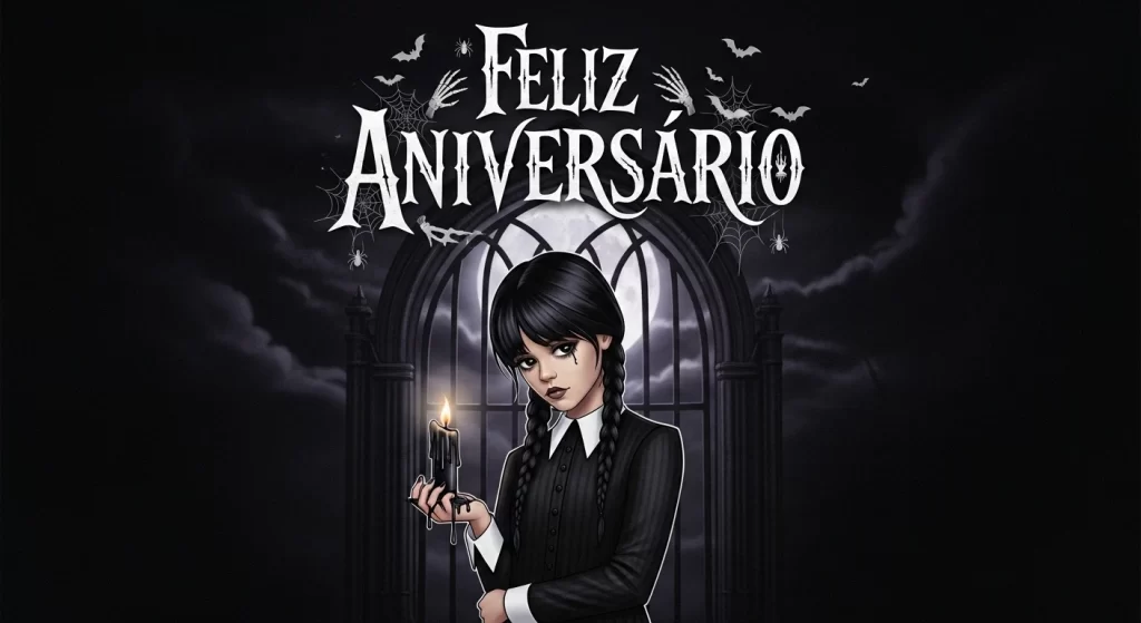 Feliz Aniversário Para Imprimir Wandinha Addams