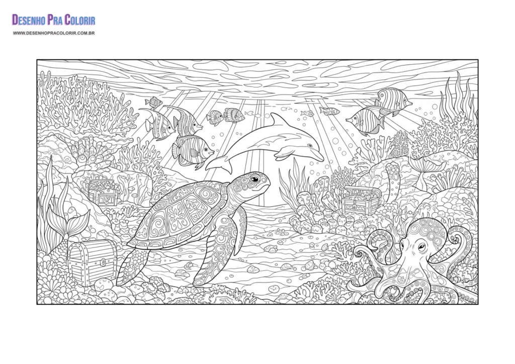 Fundo do Mar Para Colorir