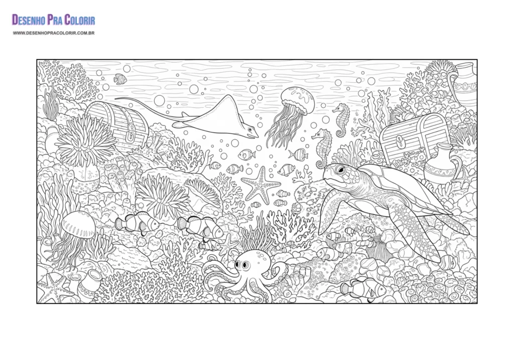 Fundo do Mar Para Colorir