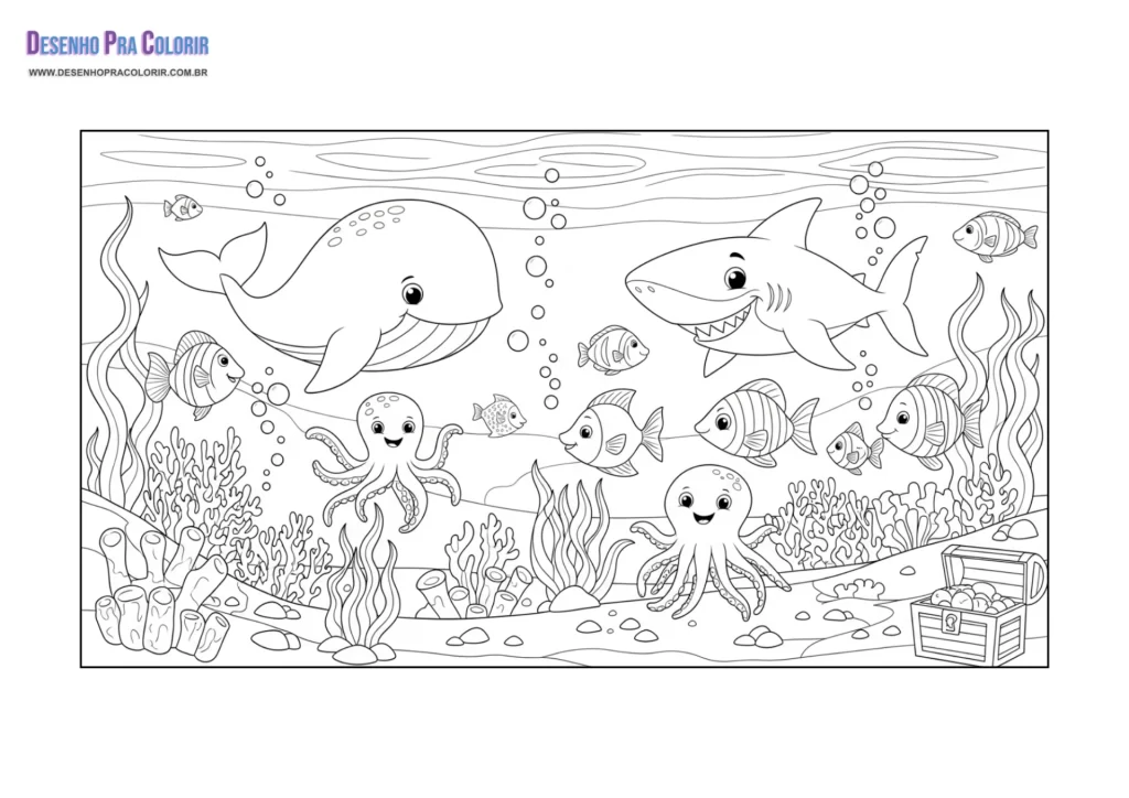 Fundo do Mar Para Colorir