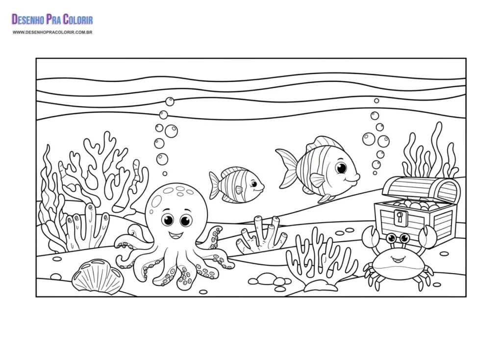 Fundo do Mar Para Colorir