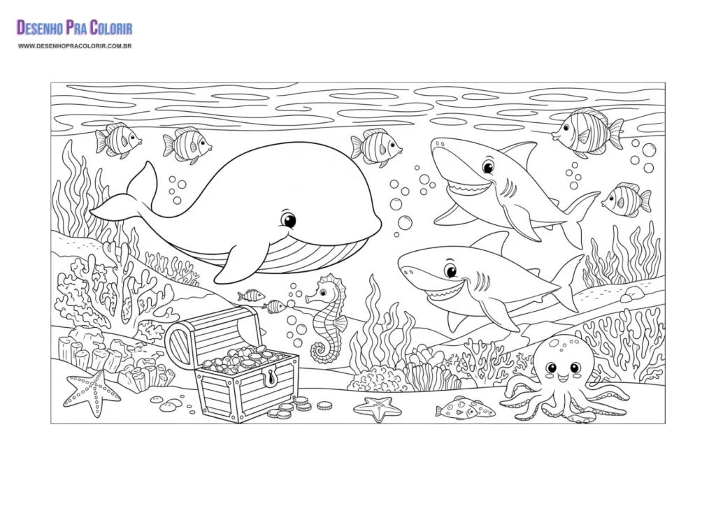 Fundo do Mar Para Colorir