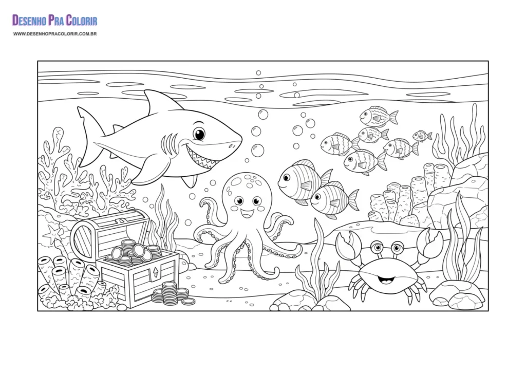 Fundo do Mar Para Colorir