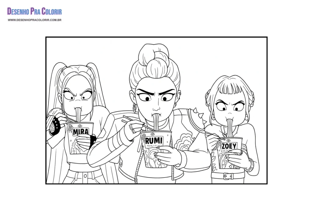 KPop Demon Hunters Para Colorear